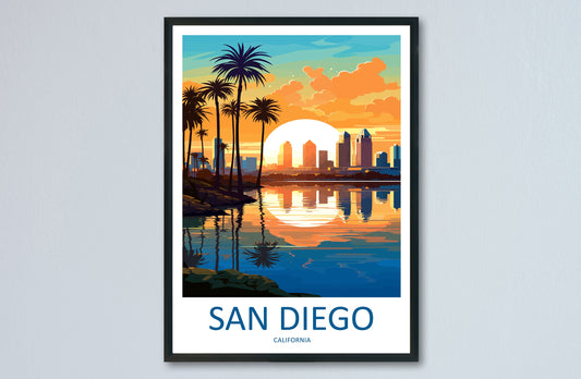 San Diego Travel Print Wall Art San Diego Wall Hanging Home Décor San Diego Gift Art Lovers California Art Lover Gift San Diego Poster