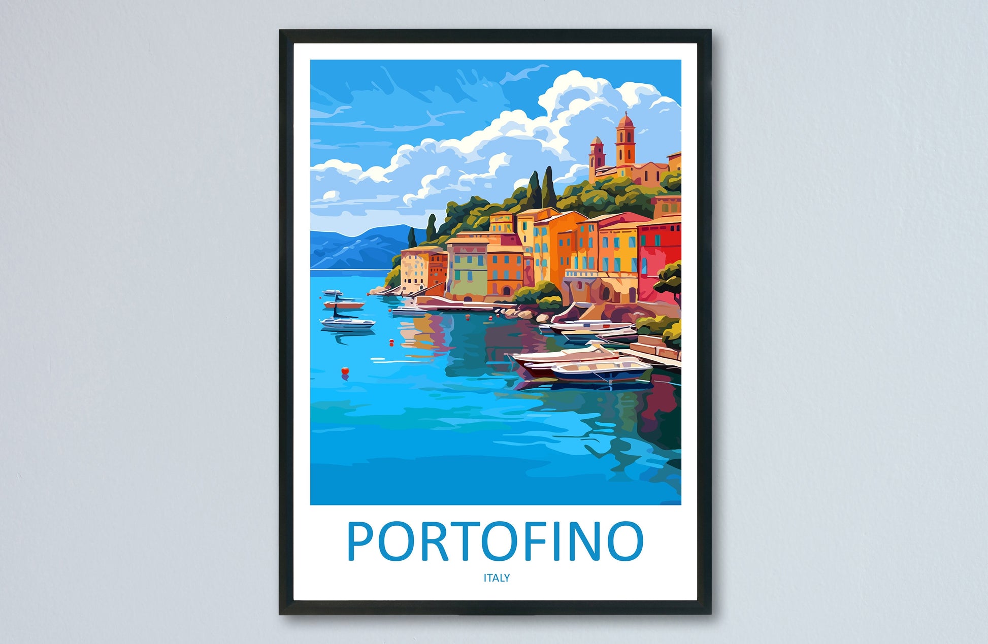Portofino Travel Print Wall Art Portofino Wall Hanging Home Décor Portofino Gift Art Lovers Italy Art Lover Gift Portofino Print Portofino