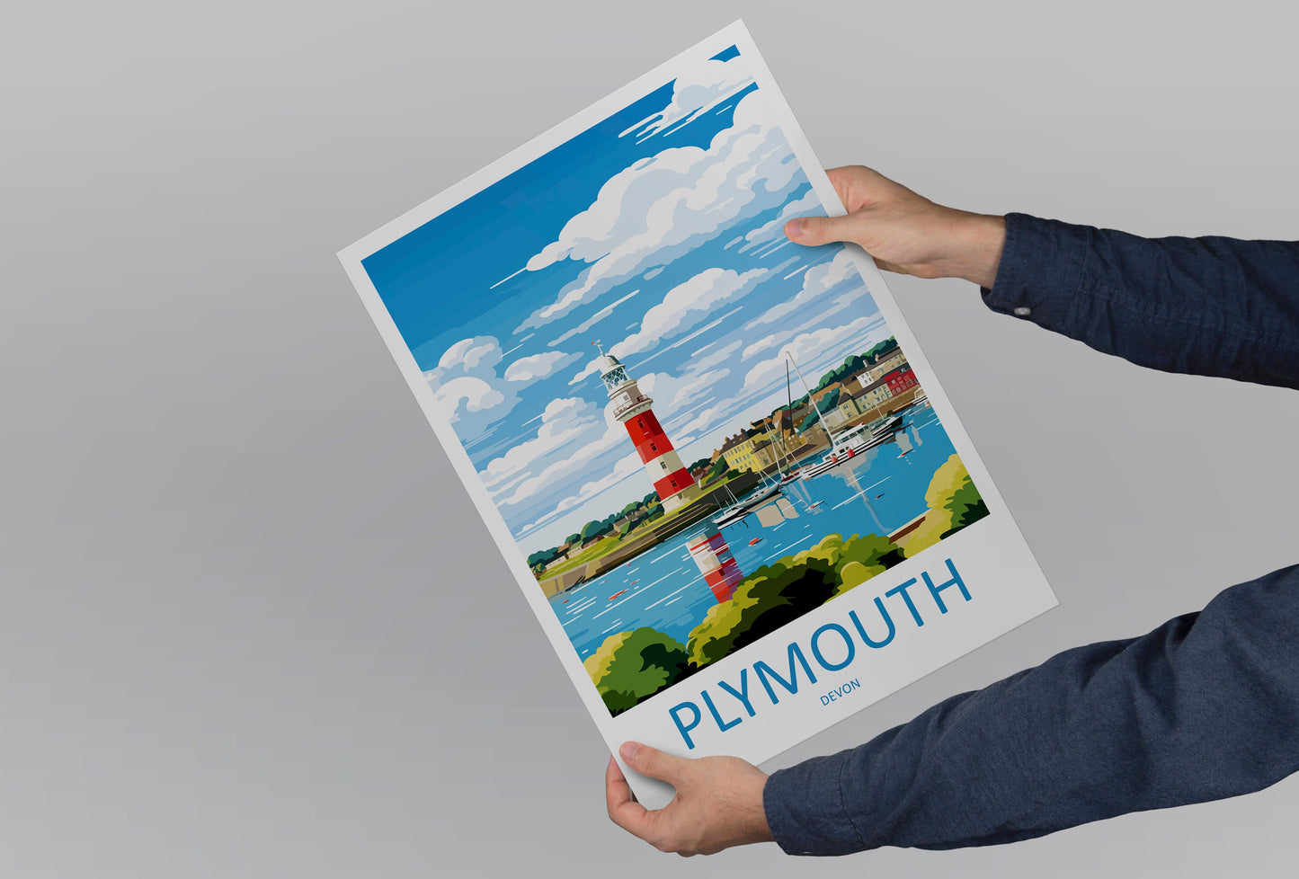 Plymouth Travel Print Wall Art Plymouth Wall Hanging Home Décor Plymouth Gift Art Lovers England Art Lover Gift Plymouth Art Poster
