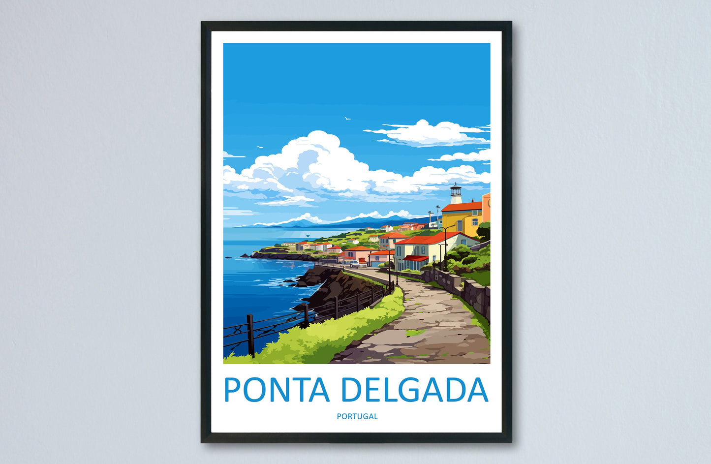 Ponta Delgada Travel Print Wall Art Ponta Delgada Wall Hanging Home Décor Ponta Delgada Gift Art Lovers Portugal Art Lover Gift