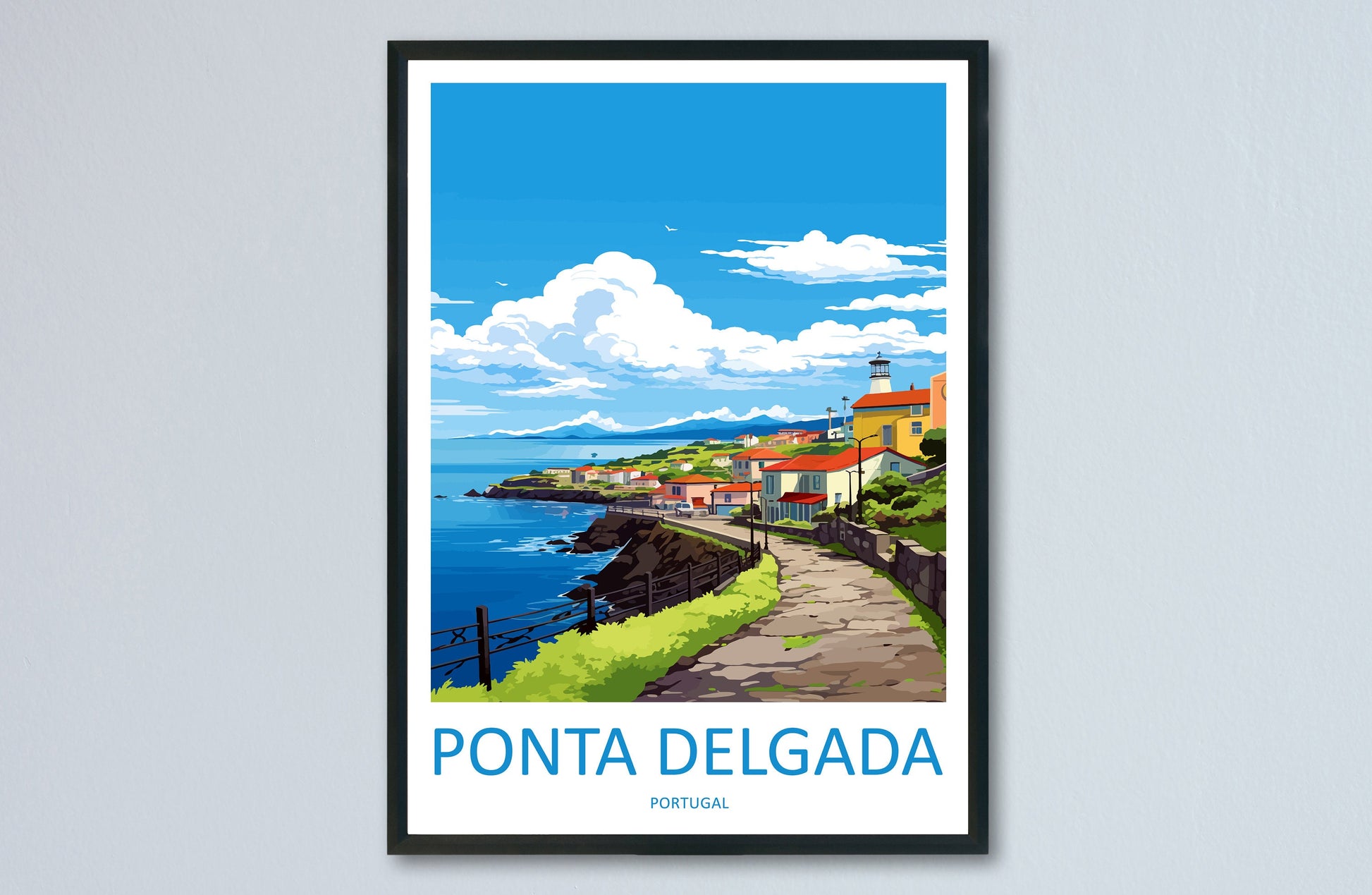 Ponta Delgada Travel Print Wall Art Ponta Delgada Wall Hanging Home Décor Ponta Delgada Gift Art Lovers Portugal Art Lover Gift