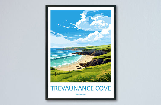 Trevaunance Cove Travel Print Wall Art Trevaunance Cove Wall Hanging Home Décor Trevaunance Cove Gift Art Lovers Cornwall Art Lover Gift