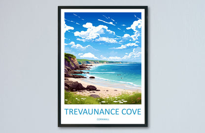 Trevaunance Cove Travel Print Wall Art Trevaunance Cove Wall Hanging Home Décor Trevaunance Cove Gift Art Lovers Cornwall Art Lover Gift