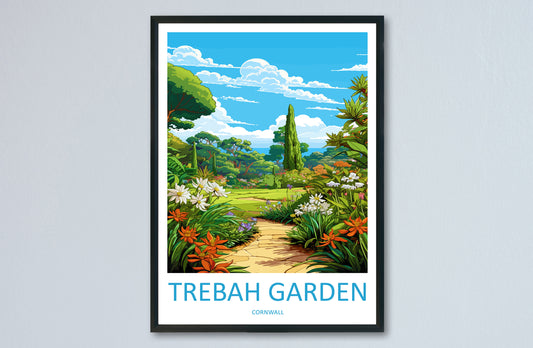 Trebah Garden Travel Print Wall Art Trebah Garden Wall Hanging Home Décor Trebah Garden Gift Art Lovers Cornwall Art Lover Gift