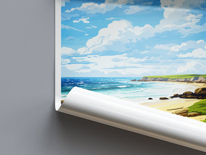Towan Beach Travel Print Wall Art Towan Beach Wall Hanging Home Décor Towan Beach Gift Art Lovers Cornwall Art Lover Gift