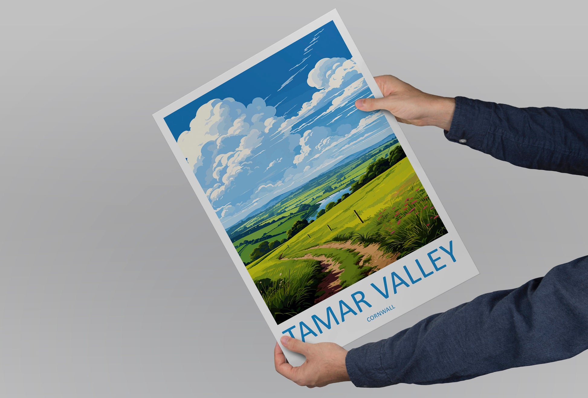 Tamar Valley Travel Print Wall Art Tamar Valley Wall Hanging Home Décor Tamar Valley Gift Art Lovers Cornwall Art Lover Gift
