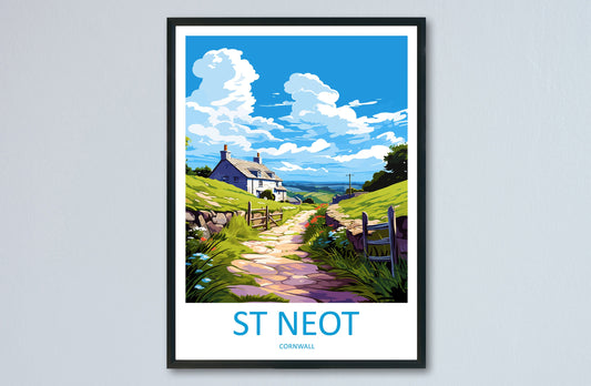 St Neot Travel Print Wall Art St Neot Wall Hanging Home Décor St Neot Gift Art Lovers Cornwall Art Lover Gift