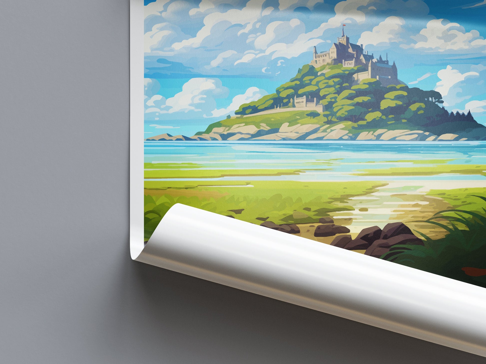 St Michaels Mount Travel Print Wall Art St Michaels Mount Wall Hanging Home Décor St Michaels Mount Gift Art Lovers Cornwall Art Lover Gift
