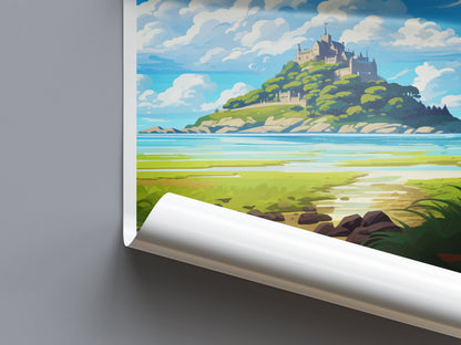 St Michaels Mount Travel Print Wall Art St Michaels Mount Wall Hanging Home Décor St Michaels Mount Gift Art Lovers Cornwall Art Lover Gift