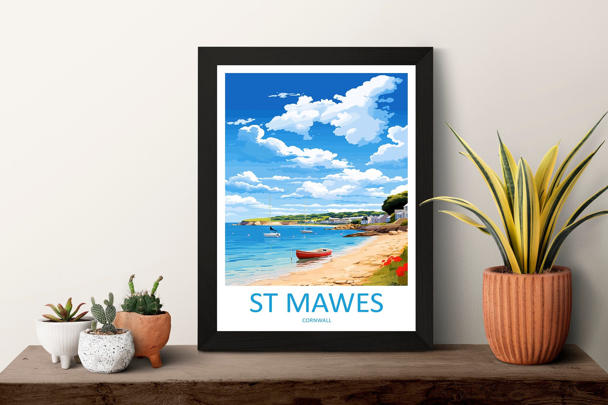 St Mawes Travel Print Wall Art St Michaels Mount Wall Hanging Home Décor St Michaels Mount Gift Art Lovers Cornwall Art Lover Gift