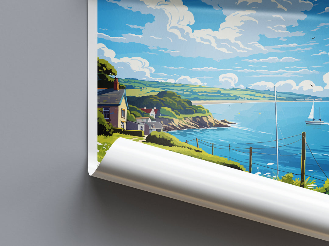 St Mawes Travel Print Wall Art St Michaels Mount Wall Hanging Home Décor St Michaels Mount Gift Art Lovers Cornwall Art Lover Gift