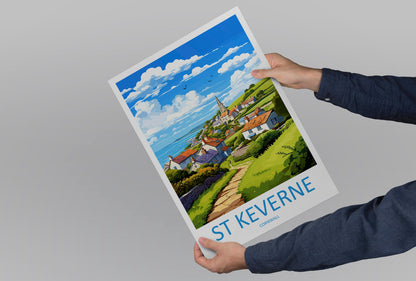 St keverne Travel Print Wall Art St keverne Wall Hanging Home Décor St keverne Gift Art Lovers Cornwall Art Lover Gift