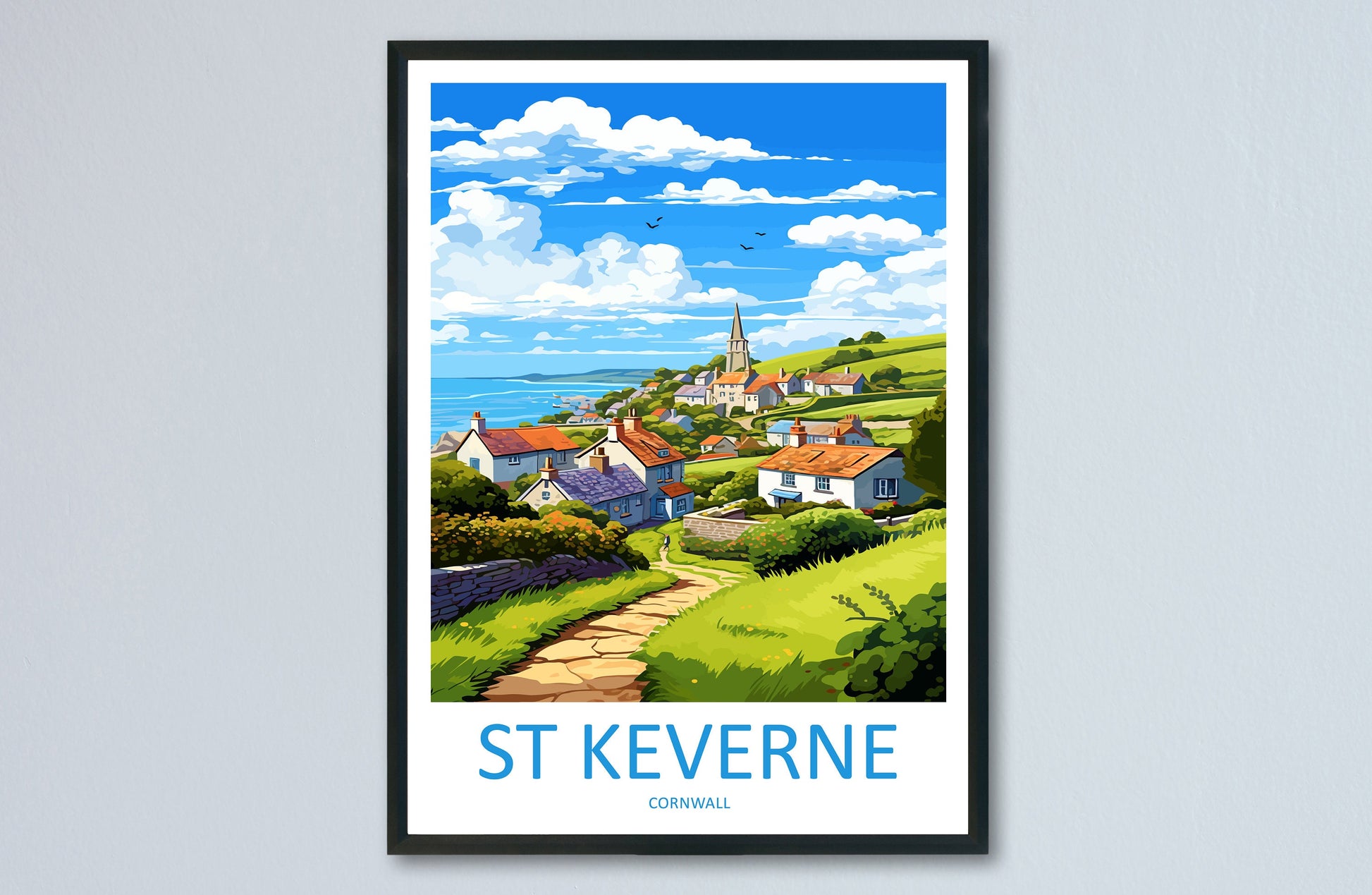 St keverne Travel Print Wall Art St keverne Wall Hanging Home Décor St keverne Gift Art Lovers Cornwall Art Lover Gift