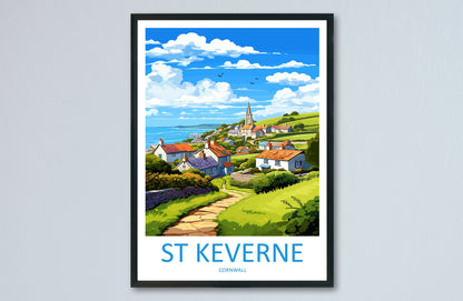 St keverne Travel Print Wall Art St keverne Wall Hanging Home Décor St keverne Gift Art Lovers Cornwall Art Lover Gift