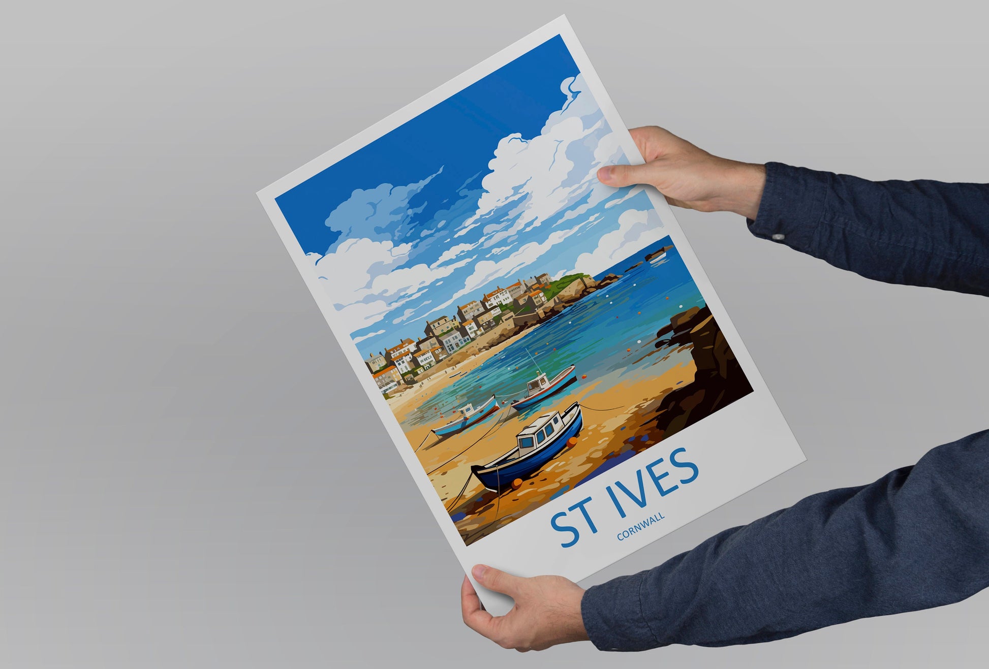 St Ives Travel Print Wall Art St Ives Wall Hanging Home Décor St Ives Gift Art Lovers Cornwall Art Lover Gift