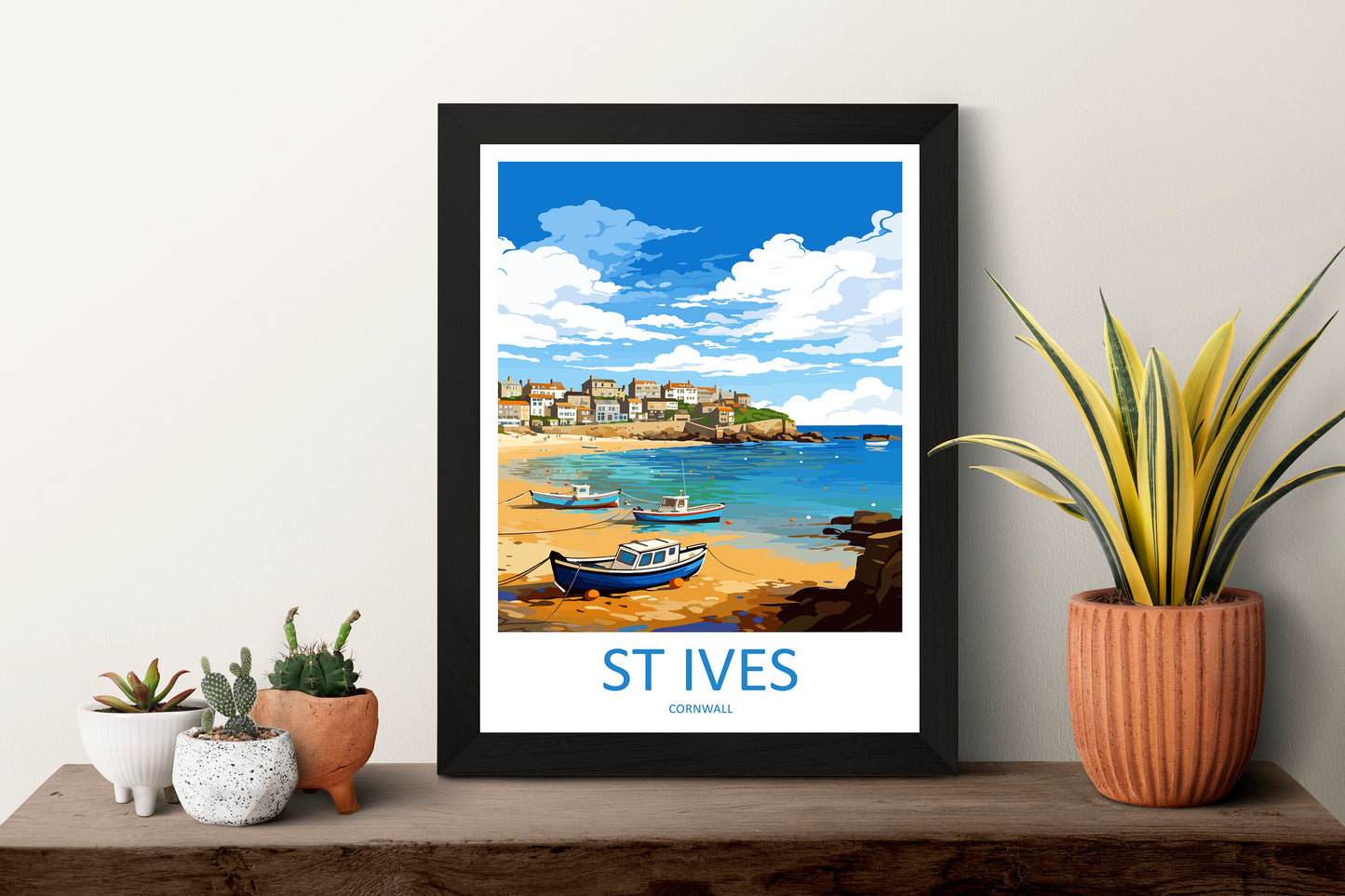 St Ives Travel Print Wall Art St Ives Wall Hanging Home Décor St Ives Gift Art Lovers Cornwall Art Lover Gift