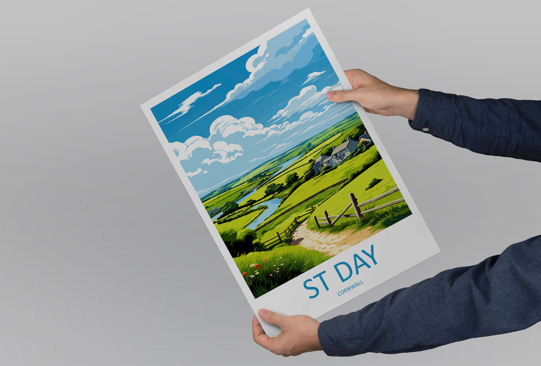St Day Travel Print Wall Art St Day Wall Hanging Home Décor St Day Gift Art Lovers Cornwall Art Lover Gift
