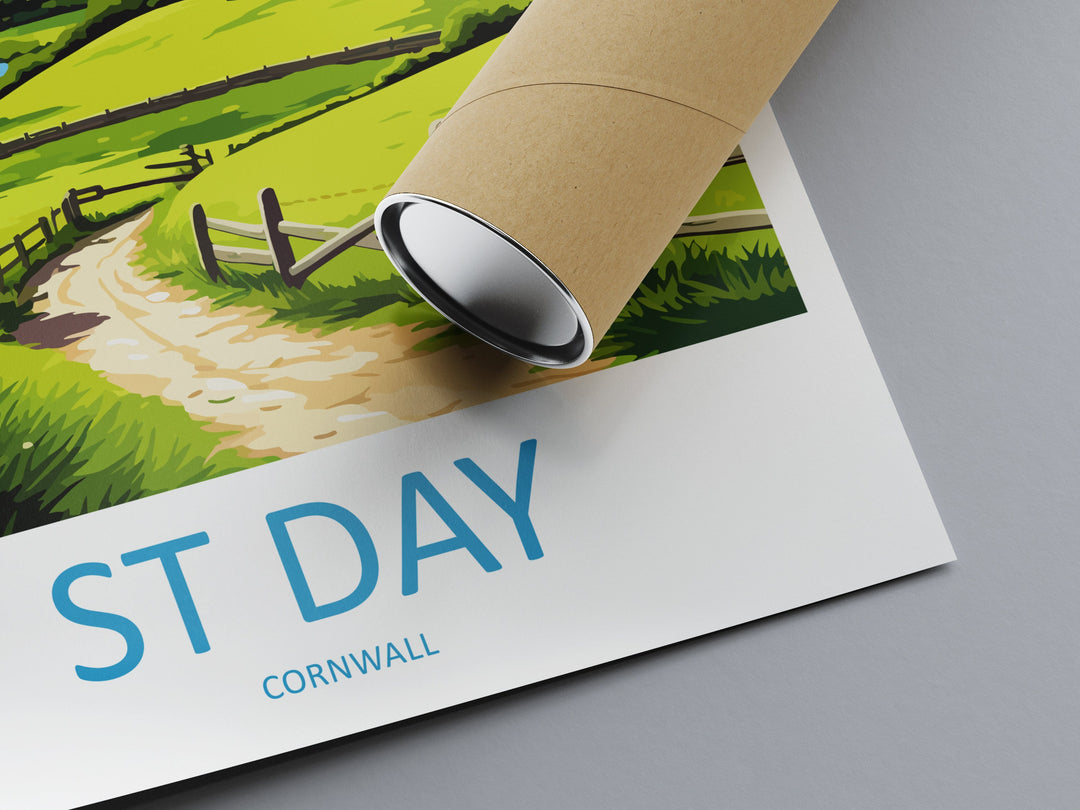 St Day Travel Print Wall Art St Day Wall Hanging Home Décor St Day Gift Art Lovers Cornwall Art Lover Gift