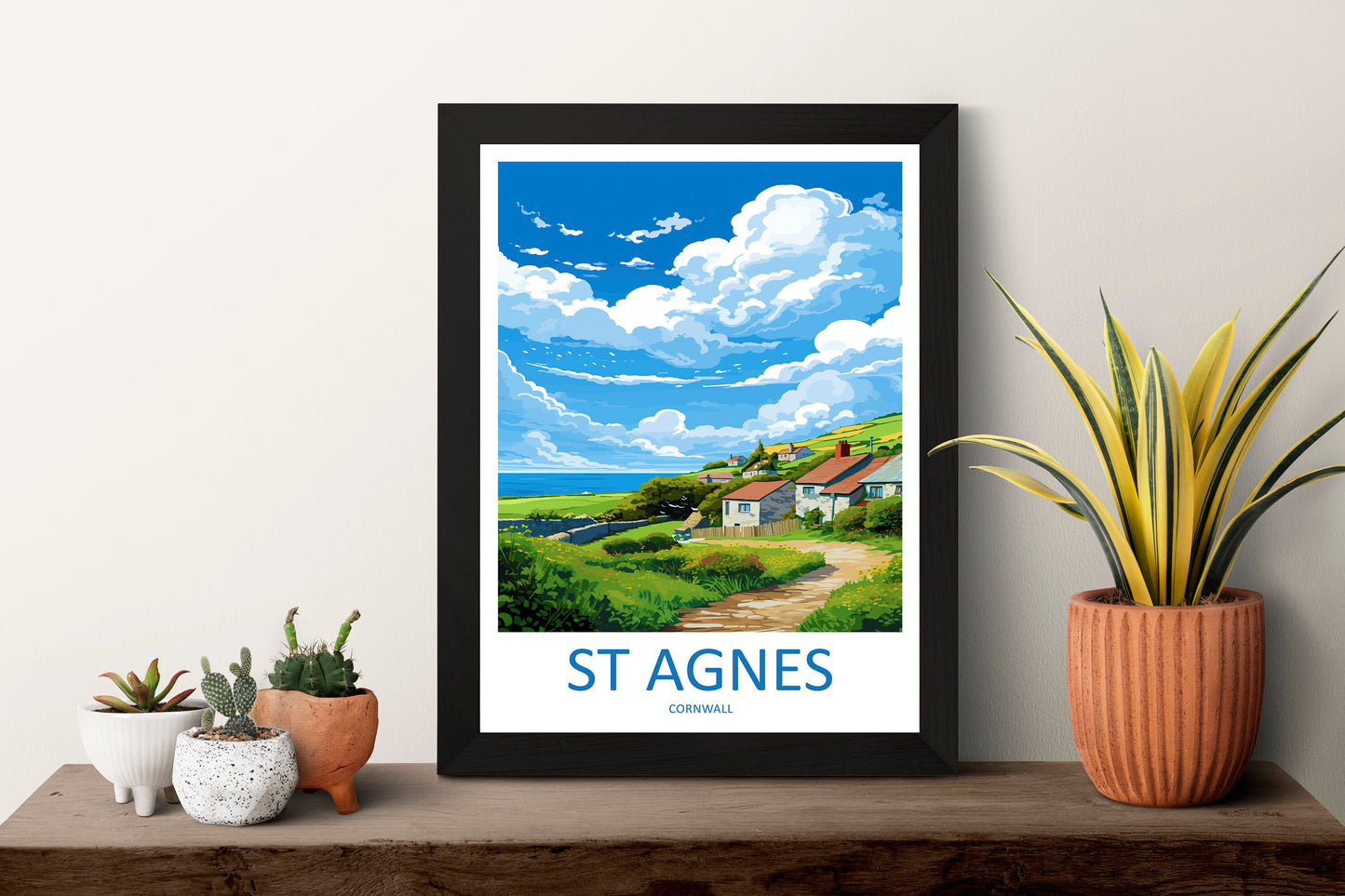 St Agnes Travel Print Wall Art St Agnes Wall Hanging Home Décor St Agnes Gift Art Lovers Cornwall Art Lover Gift