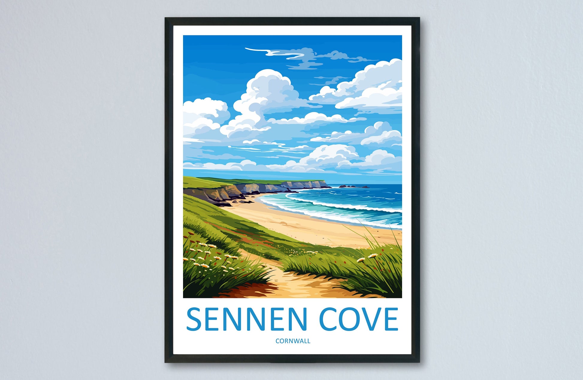 Sennen Cove Travel Print Wall Art Sennen Cove Wall Hanging Home Décor Sennen Cove Gift Art Lovers Cornwall Art Lover Gift