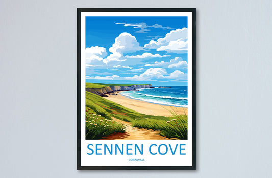 Sennen Cove Travel Print Wall Art Sennen Cove Wall Hanging Home Décor Sennen Cove Gift Art Lovers Cornwall Art Lover Gift