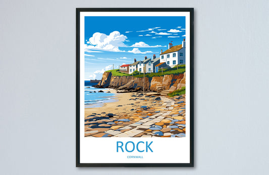 Rock Village Travel Print Wall Art Rock Village Wall Hanging Home Décor Rock Village Gift Art Lovers Cornwall Art