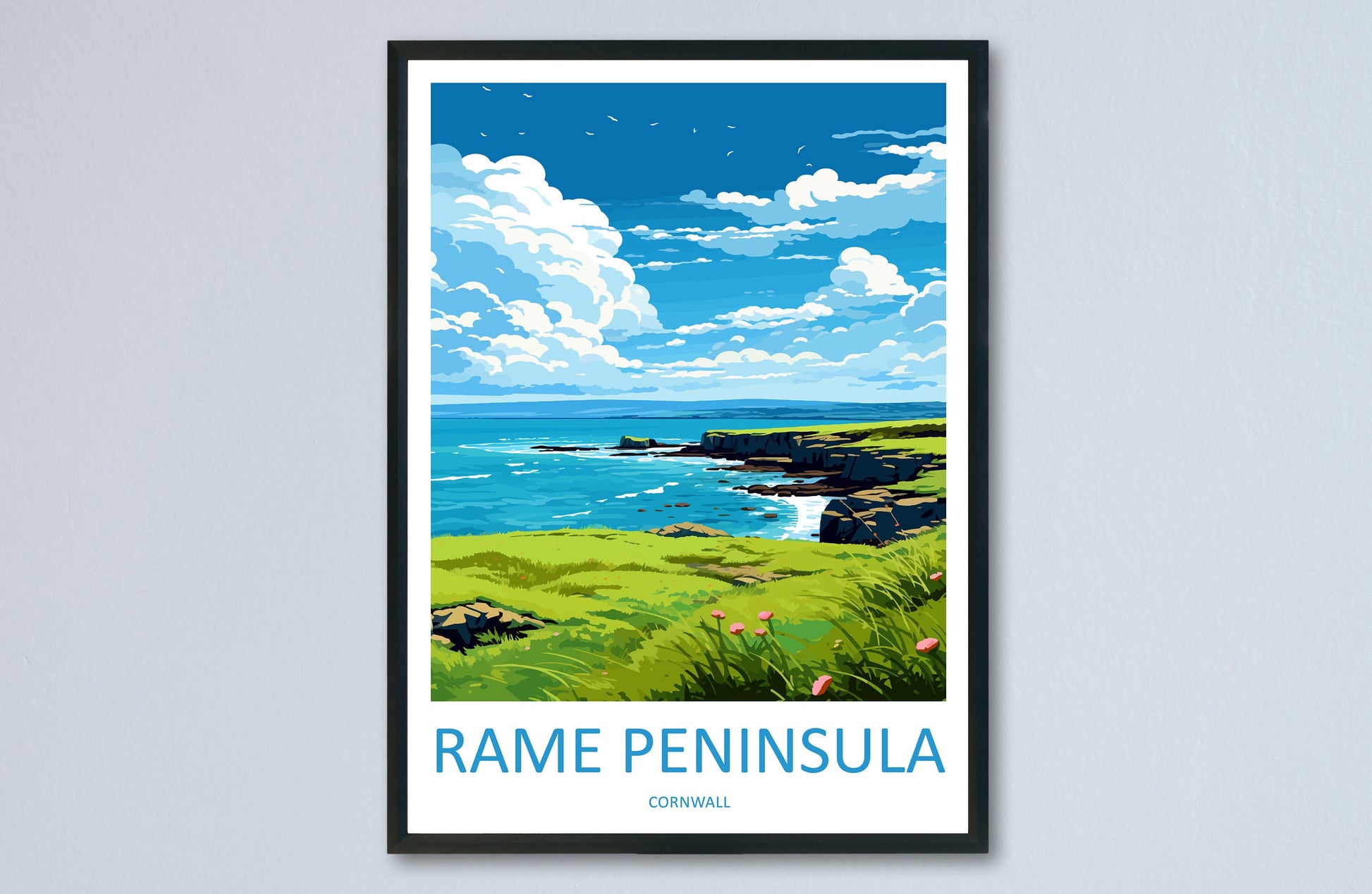 Rame Peninsula Travel Print Wall Art Rame Peninsula Wall Hanging Home Décor Rame Peninsula Gift Art Lovers Cornwall Art
