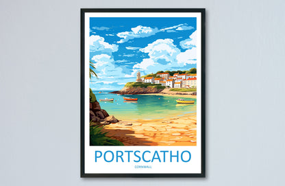 Portscatho Travel Print Wall Art Portscatho Wall Hanging Home Décor Portscatho Gift Art Lovers Cornwall Art