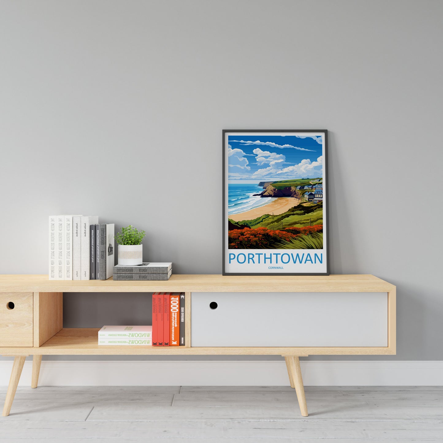 Porthtowan Travel Print Wall Art Porthtowan Wall Hanging Home Décor Porthtowan Gift Art Lovers Cornwall Art Porthtowan Wall Art Poster