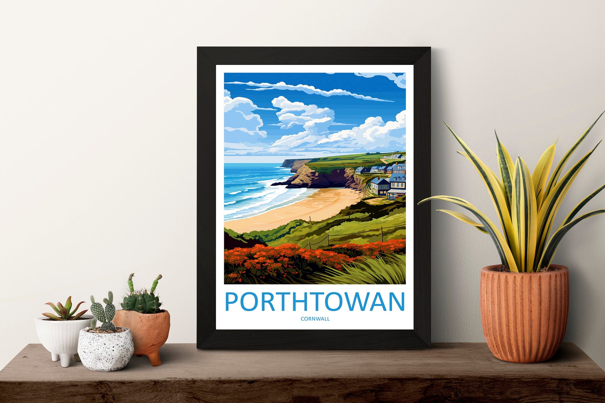 Porthtowan Travel Print Wall Art Porthtowan Wall Hanging Home Décor Porthtowan Gift Art Lovers Cornwall Art Porthtowan Wall Art Poster
