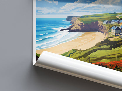 Porthtowan Travel Print Wall Art Porthtowan Wall Hanging Home Décor Porthtowan Gift Art Lovers Cornwall Art Porthtowan Wall Art Poster