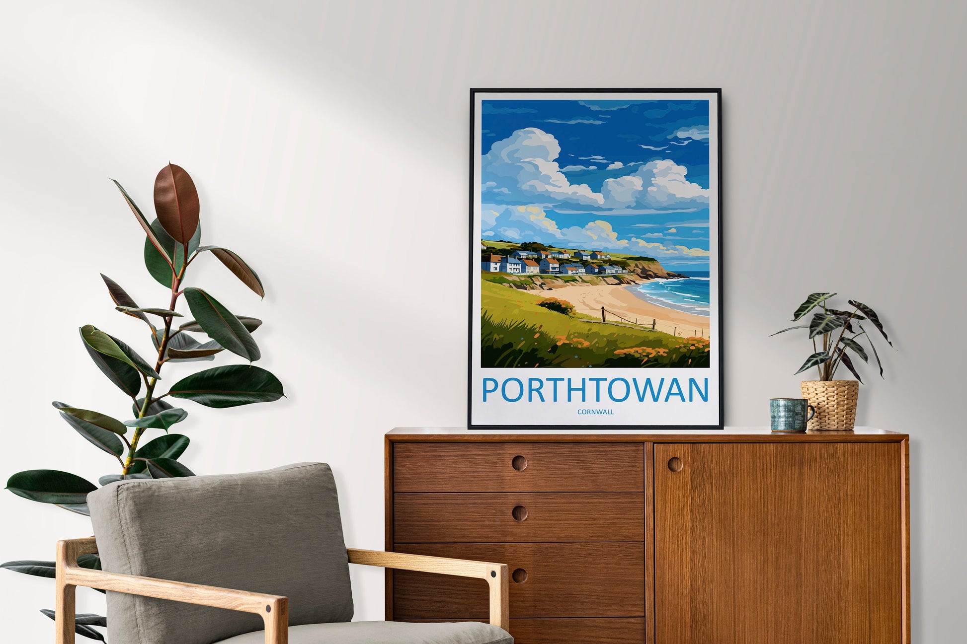 Porthtowan Travel Print Wall Art Porthtowan Wall Hanging Home Décor Porthtowan Gift Art Lovers Cornwall Art Porthtowan Wall Art Poster
