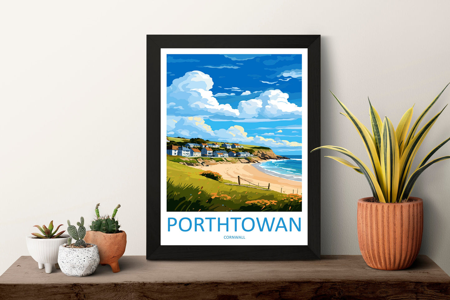 Porthtowan Travel Print Wall Art Porthtowan Wall Hanging Home Décor Porthtowan Gift Art Lovers Cornwall Art Porthtowan Wall Art Poster