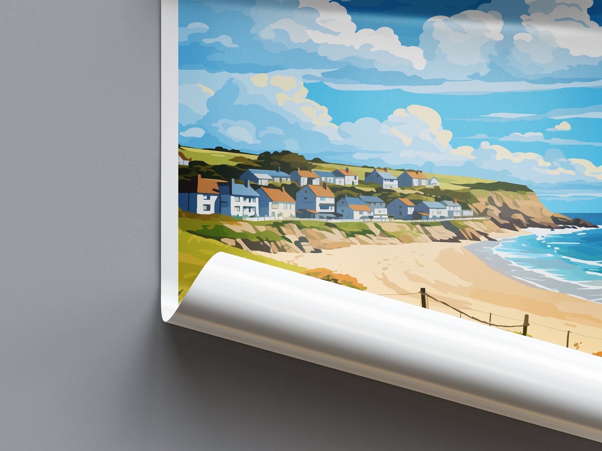 Porthtowan Travel Print Wall Art Porthtowan Wall Hanging Home Décor Porthtowan Gift Art Lovers Cornwall Art Porthtowan Wall Art Poster