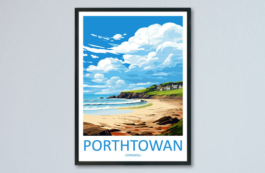 Porthtowan Travel Print Wall Art Porthtowan Wall Hanging Home Décor Porthtowan Gift Art Lovers Cornwall Art Porthtowan Wall Art Poster