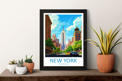 New York Travel Print Wall Art New York Wall Hanging Home Décor New York Gift Art Lovers New York State Art Gift Lover Print