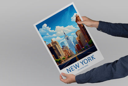 New York Travel Print Wall Art New York Wall Hanging Home Décor New York Gift Art Lovers New York State Art Gift Lover Print
