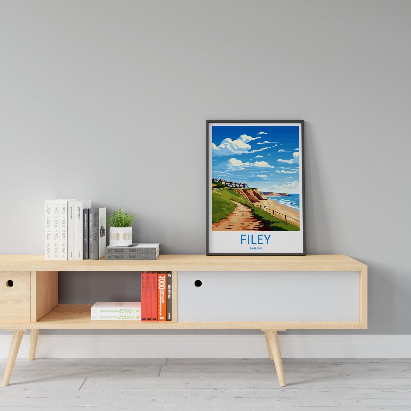 Filey Travel Print Wall Art Filey Wall Hanging Home Décor Filey Gift Art Lovers England Art Lover Gift Print Artwork Yorkshire Artwork