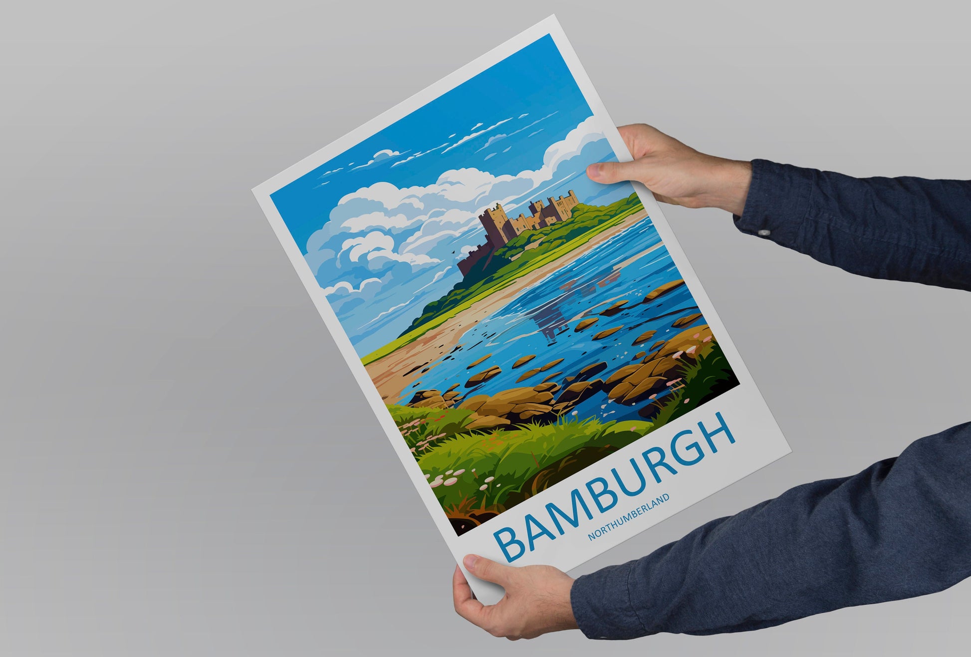 Bamburgh Castle Travel Print Wall Art Bamburgh Castle Wall Hanging Home Décor Bamburgh Castle Gift Art Lovers England Art Lover Gift