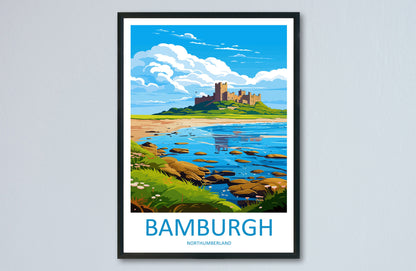 Bamburgh Castle Travel Print Wall Art Bamburgh Castle Wall Hanging Home Décor Bamburgh Castle Gift Art Lovers England Art Lover Gift