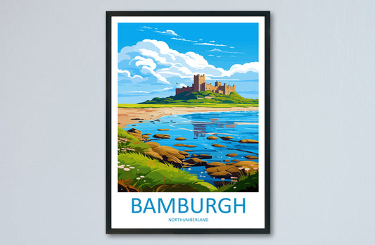 Bamburgh Castle Travel Print Wall Art Bamburgh Castle Wall Hanging Home Décor Bamburgh Castle Gift Art Lovers England Art Lover Gift