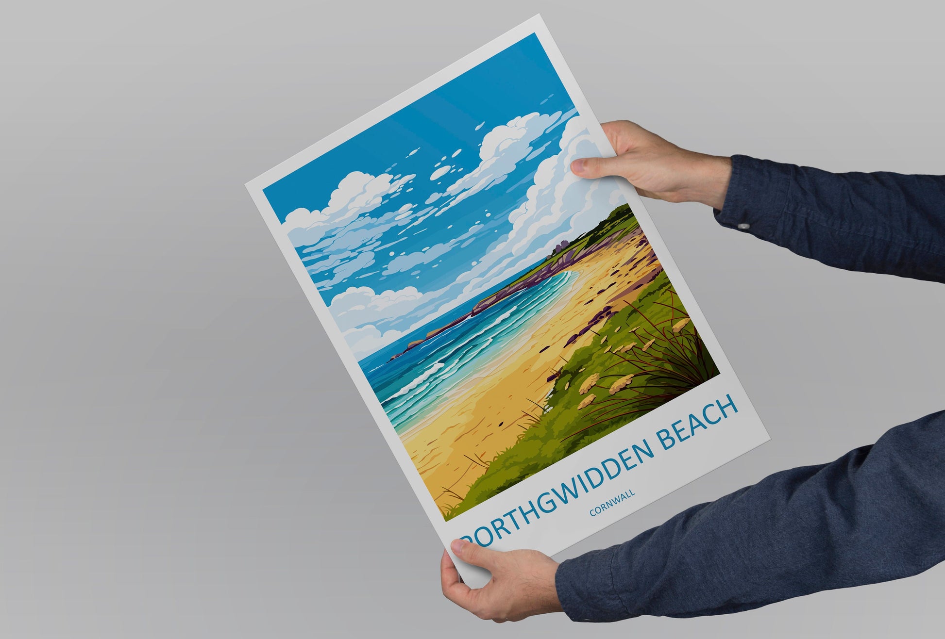 Porthgwidden Beach Travel Print Wall Art Porthgwidden Beach Wall Hanging Home Décor Porthgwidden Gift Art Lovers Cornwall Art Porthgwidden