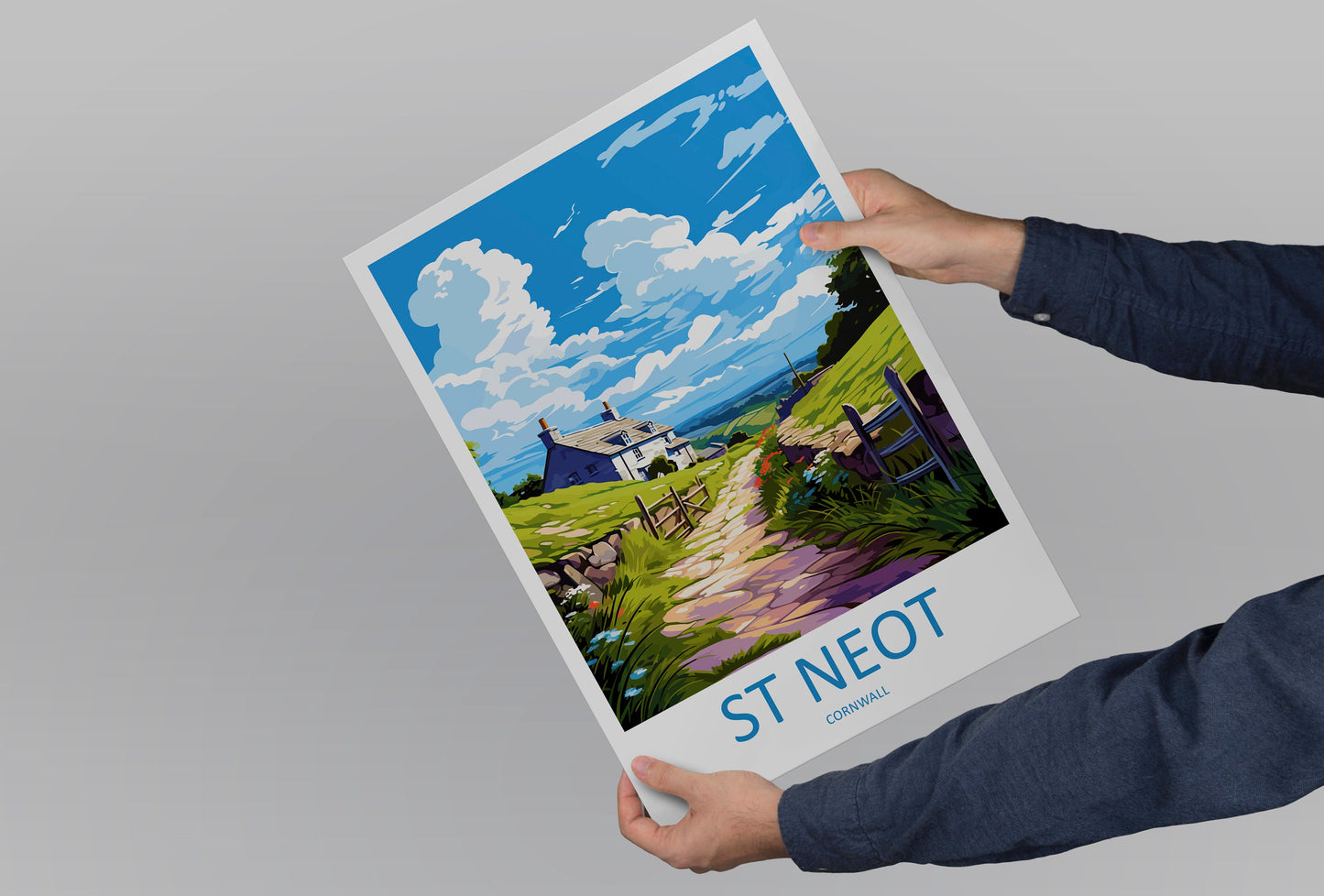St Neot Travel Print Wall Art St Neot Wall Hanging Home Décor St Neot Gift Art Lovers Cornwall Art St Neot Wall Art