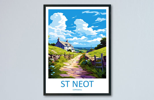 St Neot Travel Print Wall Art St Neot Wall Hanging Home Décor St Neot Gift Art Lovers Cornwall Art St Neot Wall Art
