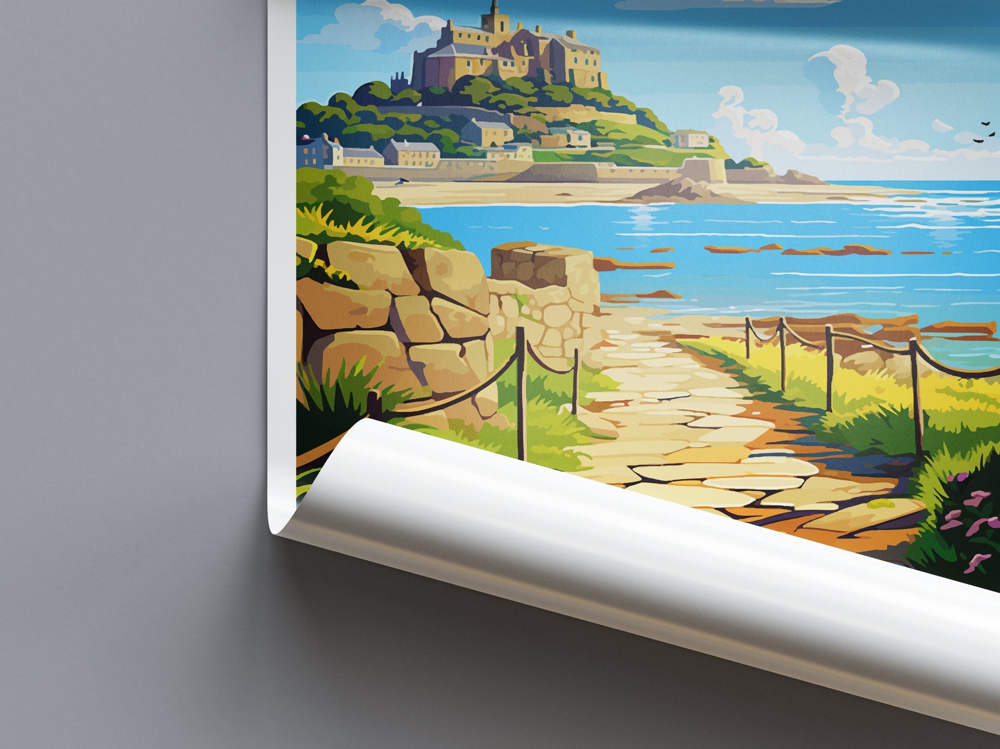 Marazion Travel Print Wall Art Marazion Wall Hanging Home Décor Marazion Gift Art Lovers Cornwall Art Marazion Wall Art