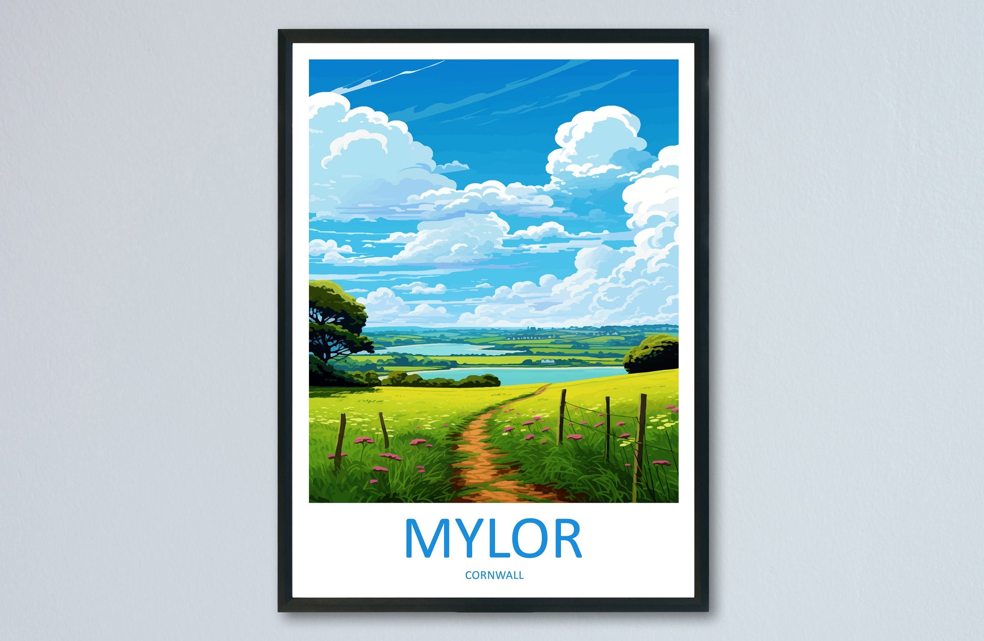 Mylor Travel Print Wall Art Mylor Wall Hanging Home Décor Mylor Gift Art Lovers Cornwall Art Mylor Wall Art