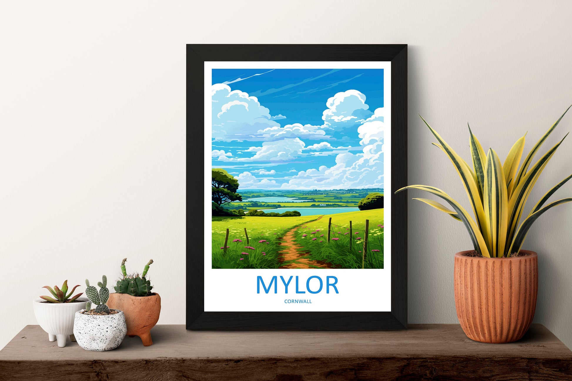 Mylor Travel Print Wall Art Mylor Wall Hanging Home Décor Mylor Gift Art Lovers Cornwall Art Mylor Wall Art
