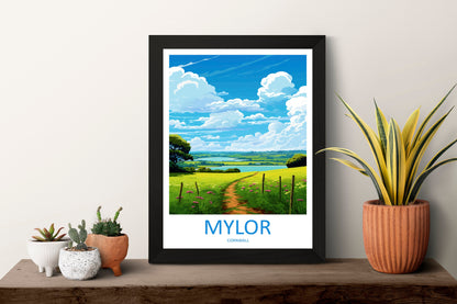 Mylor Travel Print Wall Art Mylor Wall Hanging Home Décor Mylor Gift Art Lovers Cornwall Art Mylor Wall Art