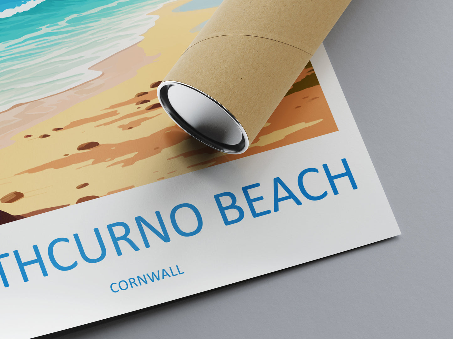 Porthcurno Beach Travel Print Wall Art Porthcurno Wall Hanging Home Décor Porthcurno Gift Art Lovers Cornwall Art Porthcurno Wall Art