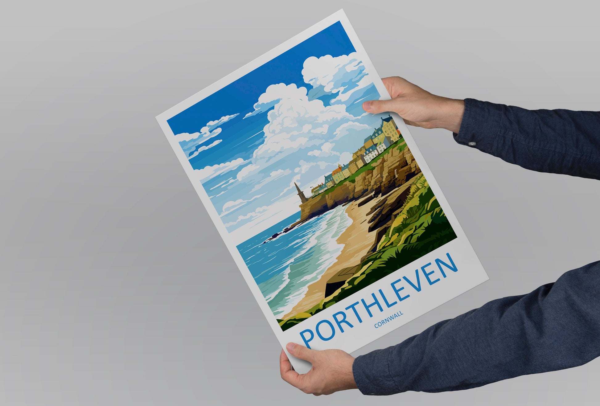Porthleven Travel Print Wall Art Porthleven Wall Hanging Home Décor Porthleven Gift Art Lovers Cornwall Art Porthleven Wall Art
